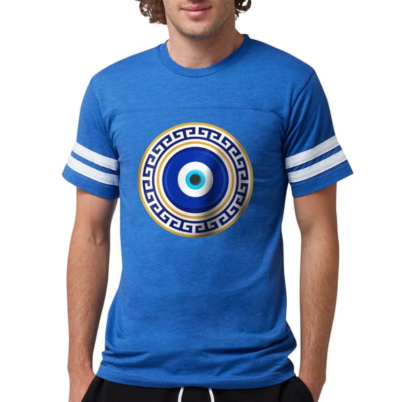 CafePress - Greek Mati Evil Eye 4 Men's Football T Shirt - Mens Football Shirt