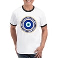 thumbnail image 1 of CafePress - Greek Mati Evil Eye 4 Men's Ringer T Shirt - 100% Cotton Ringed T-Shirt, 1 of 4