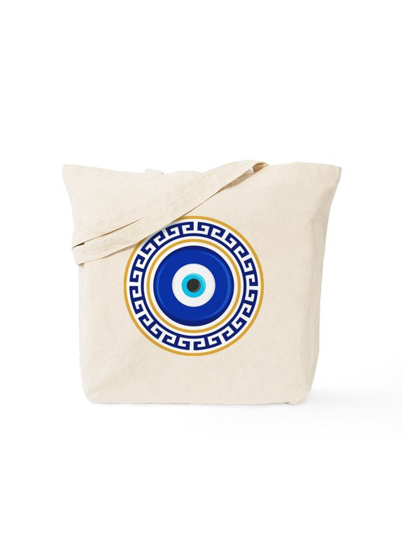 - Greek Mati Evil Eye 4 - Unisex Canvas Tote Bag, Beige, 1-Piece
