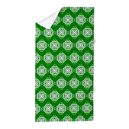 CafePress - Green And White Modern Decorative Link - Large Beach Towel, Soft 30"x60" Towel with Unique Design