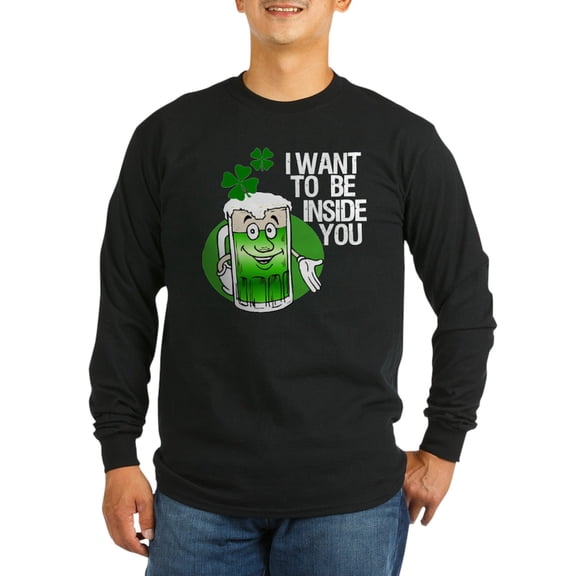 CafePress - Green Beer Humor Long Sleeve Dark T Shirt - Long Sleeve Dark T-Shirt