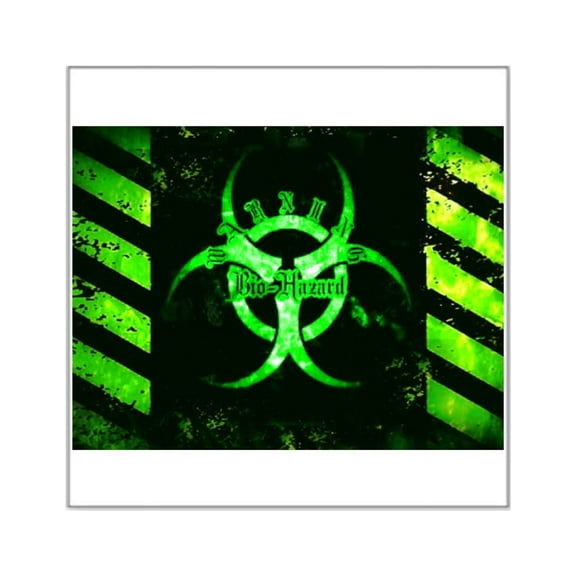 CafePress - Green Bio Hazard Sticker - Square Sticker 3" x 3"