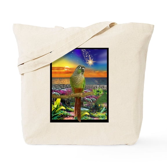 CafePress - Green Cheeked Conure Star Gazer Tote Bag - Unisex Canvas Tote Bag, Beige, 1-Piece