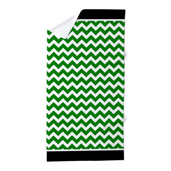CafePress - Green Chevron Pattern With Trim - Large Beach Towel, Soft 30"x60" Towel with Unique Design
