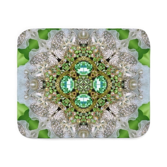 CafePress - Green Diamond Bling - Sherpa Fleece Throw Blanket 60" x 50"