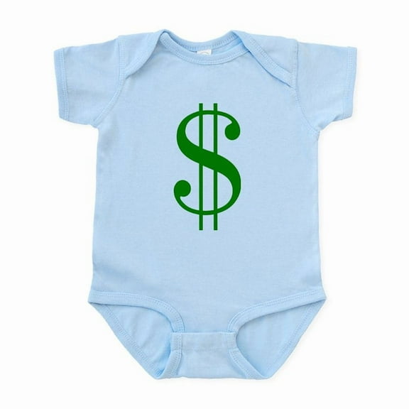 CafePress - $ Green Dollar Sign Body Suit - Baby Light Bodysuit, Size Newborn - 24 Months