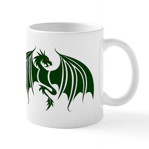 CafePress - Green Dragon Mugs - 11 oz Ceramic Mug - Novelty Coffee Tea Cup