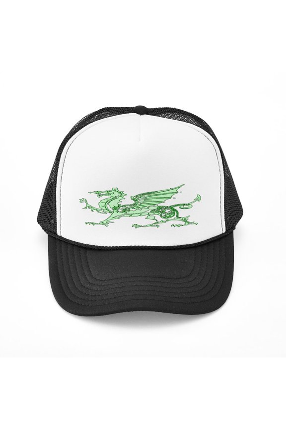 - Green Dragon - Adjustable Unisex Printed Trucker Hat with Mesh Back