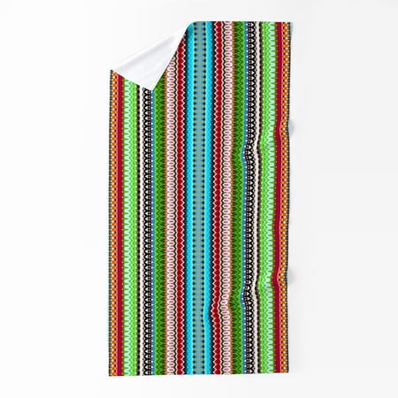CafePress - Green Ethnic Chevron Tribal Pattern - Large Beach Towel, Soft 30"x60" Towel with Unique Design