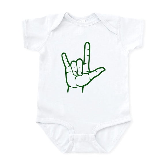 CafePress - Green I Love You Infant Bodysuit - Baby Light Bodysuit, Size Newborn - 24 Months