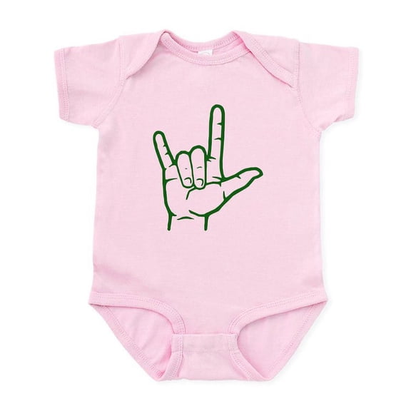 CafePress - Green I Love You Infant Bodysuit - Baby Light Bodysuit, Size Newborn - 24 Months
