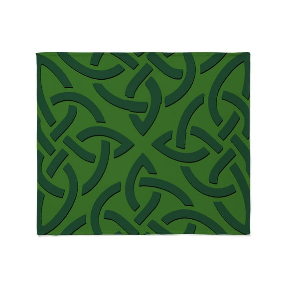 CafePress - Green On Green Trinity Knot Throw Blanket - Soft Fleece Throw Blanket, 50"x60" for All Ages