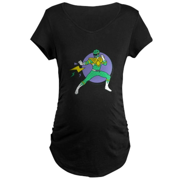 CafePress - Green Ranger Lightning B Women's Maternity T Shirt - Maternity Dark T-Shirt