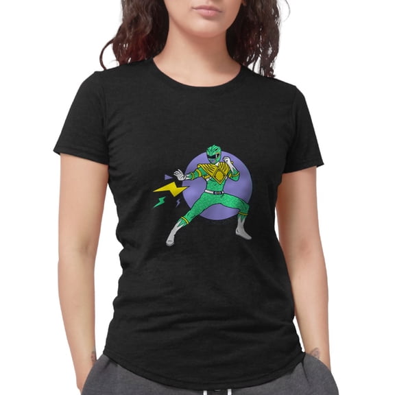 CafePress - Green Ranger Lightning Bolt Women's Deluxe T Shirt - Womens Tri-blend T-Shirt