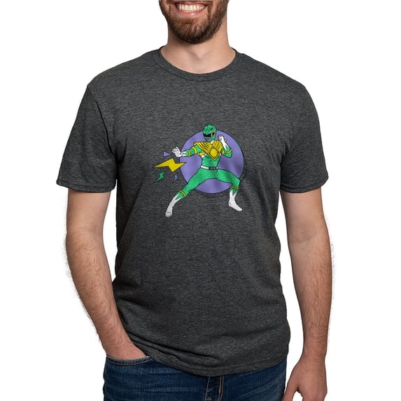 CafePress - Green Ranger Lightning Bolts Men's Deluxe T Shirt - Mens Tri-blend T-Shirt