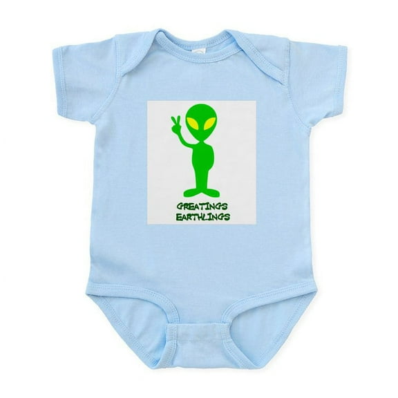 CafePress - Greetings Earthlings Infant Bodysuit - Baby Light Bodysuit, Size Newborn - 24 Months