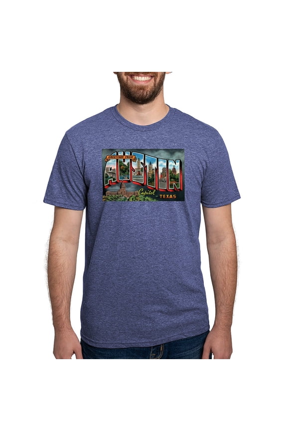 - Greetings From Austin Texas Men's Deluxe T Shirt - Mens Tri-blend T-Shirt