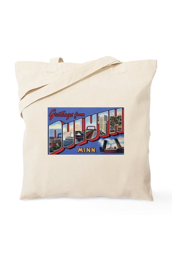 - Greetings From Duluth Tote Bag - Unisex Canvas Tote Bag, Beige, 1-Piece