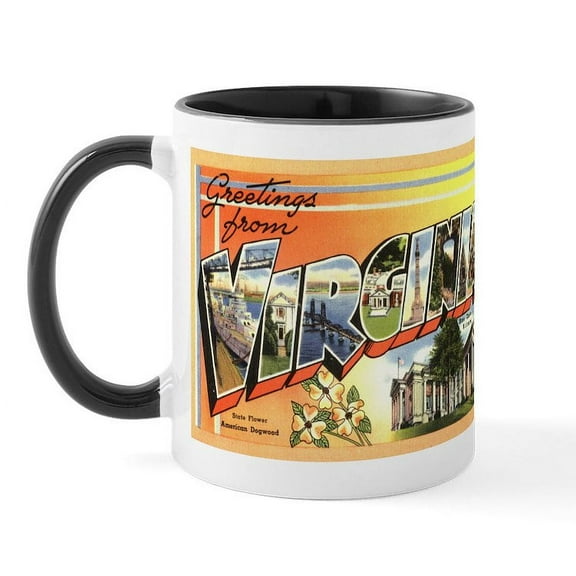 CafePress - Greetings From Virginia Mug - 11 oz Ceramic Mug - Novelty Coffee Tea Cup
