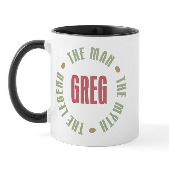 CafePress - Greg Man Myth Legend Mug - 11 oz Ceramic Mug - Novelty Coffee Tea Cup