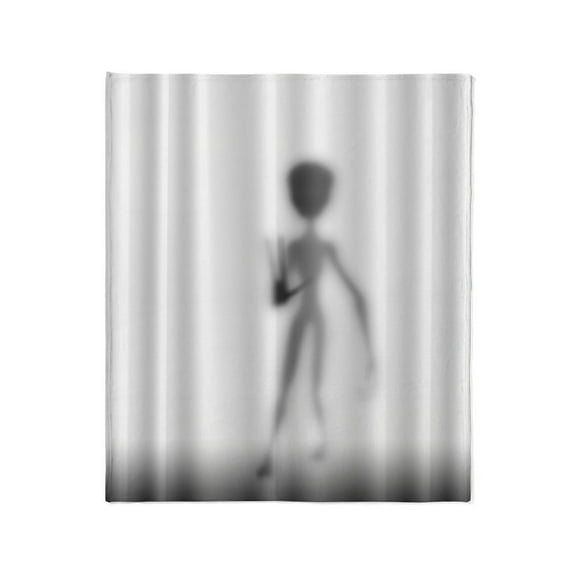 CafePress - Grey Alien Silhouette Throw Blanket - Soft Fleece Throw Blanket, 50"x60" for All Ages