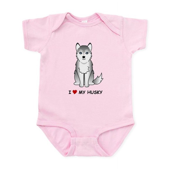 CafePress - Grey Siberian Husky Infant Bodysuit - Baby Light Bodysuit, Size Newborn - 24 Months