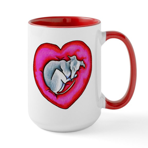 CafePress - Grey Snuggle Bug Mugs - 15 oz Ceramic Large White Novelty Mug