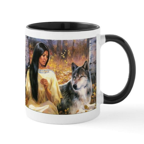 CafePress - Grey Wolf Mugs - 11 oz Ceramic Mug - Novelty Coffee Tea Cup