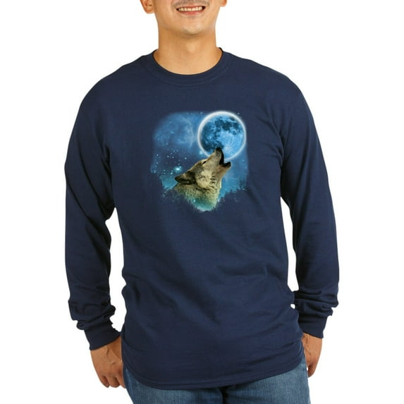 CafePress - Grey Wolfs Skylight 2 Long Sleeve T Shirt - Long Sleeve Dark T-Shirt