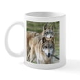 thumbnail image 1 of CafePress - Grey Wolves Square Photo Mug - 11 oz Ceramic Mug - Novelty Coffee Tea Cup, 1 of 3