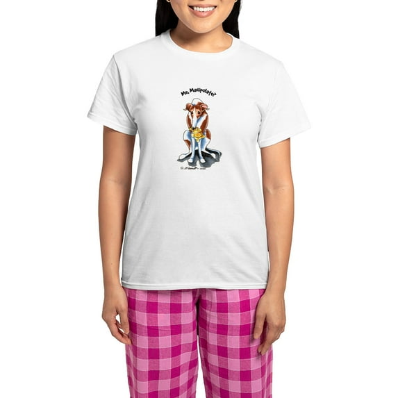 CafePress - Greyhound Funny Women's Light Pajamas - Women's Short Sleeve Print T-Shirt and Pants Light Cotton Pajama Set