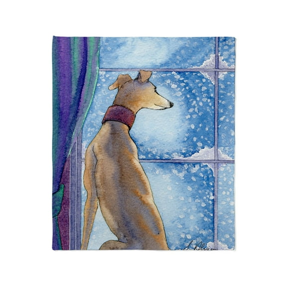 CafePress - Greyhound Watching Snow Fall Throw Blanket - Soft Fleece Throw Blanket, 50"x60" for All Ages