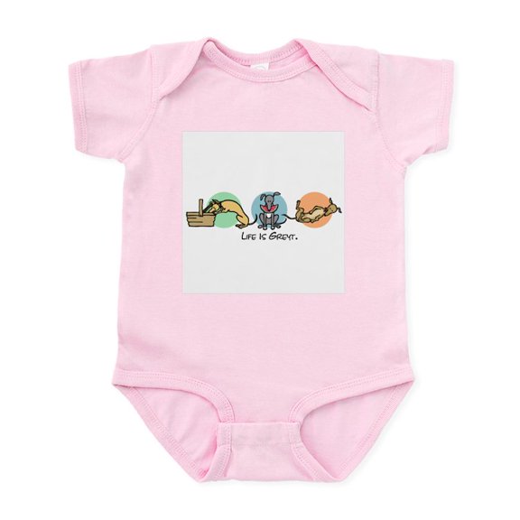 CafePress - Greyhoundslifeisgreyt Body Suit - Baby Light Bodysuit, Size Newborn - 24 Months