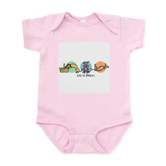 CafePress - Greyhoundslifeisgreyt Body Suit - Baby Light Bodysuit, Size Newborn - 24 Months