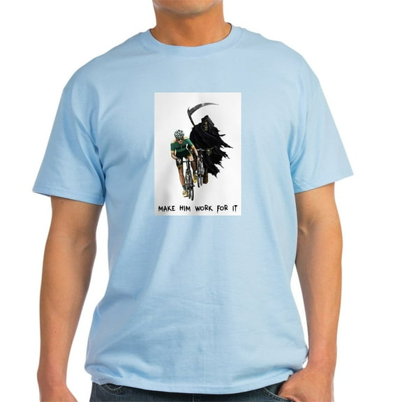 CafePress - Grim Reaper Chasing Cyclist Light T Shirt - Men's Classic Graphic T-Shirt