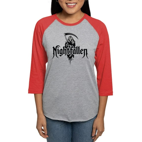 CafePress - Grim Reaper Nightfallen Design Women's Baseball T Shirt - Womens Baseball Tee