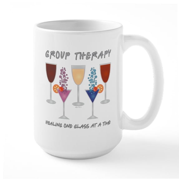 CafePress - Group Therapy Large Mug - 15 oz Ceramic Large White Novelty Mug
