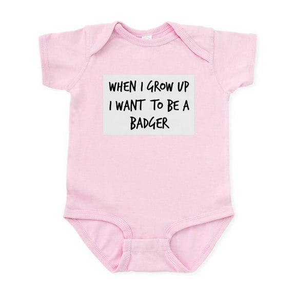 CafePress - Grow Up Badger Infant Bodysuit - Baby Light Bodysuit, Size Newborn - 24 Months
