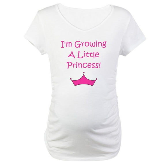 CafePress - Growing A Little Princess Maternity T Shirt - Cotton Maternity T-shirt, Cute & Funny Pregnancy Tee