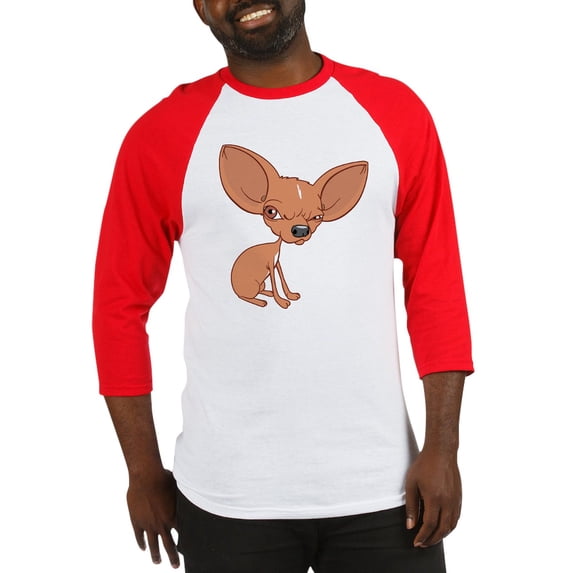 CafePress - Grumpy Chihuahua Baseball Jersey - Cotton Baseball Jersey, 3/4 Raglan Sleeve Shirt