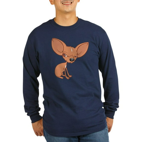 CafePress - Grumpy Chihuahua Long Sleeve T Shirt - Long Sleeve Dark T-Shirt