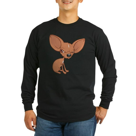 CafePress - Grumpy Chihuahua Long Sleeve T Shirt - Long Sleeve Dark T-Shirt
