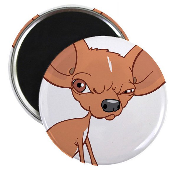CafePress - Grumpy Chihuahua Magnet - 2.25" Round Magnet, Refrigerator Magnet, Button Magnet Style