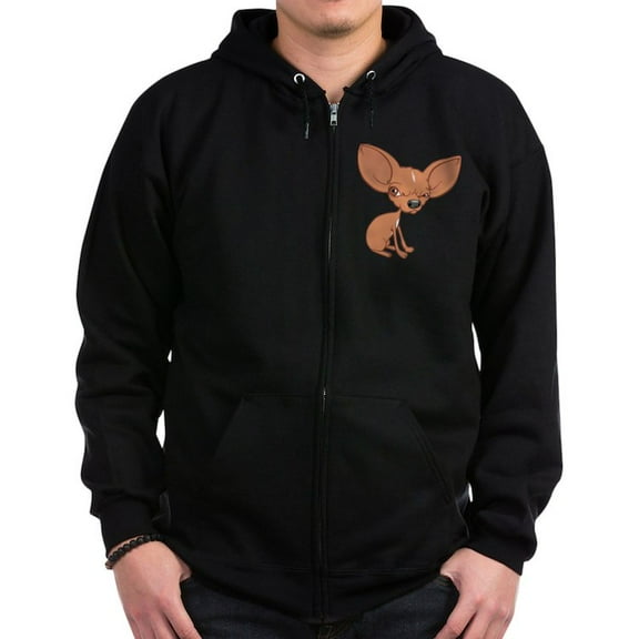CafePress - Grumpy Chihuahua Zip Hoodie - Zip Hoodie, Classic Hooded Sweatshirt with Metal Zipper