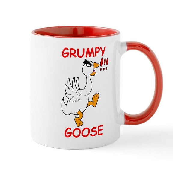 CafePress - Grumpy Goose Mug - 11 oz Ceramic Mug - Novelty Coffee Tea Cup