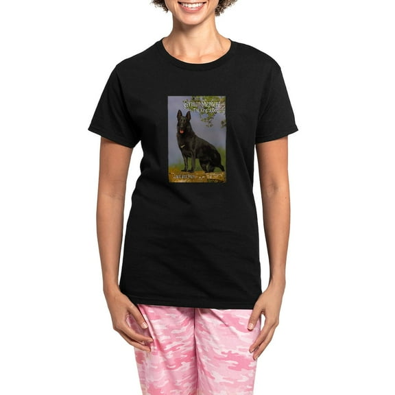 CafePress - Gsd 6 Women's Dark Pajamas - Women's Short Sleeve Print T-Shirt and Pants Dark Cotton Pajama Set