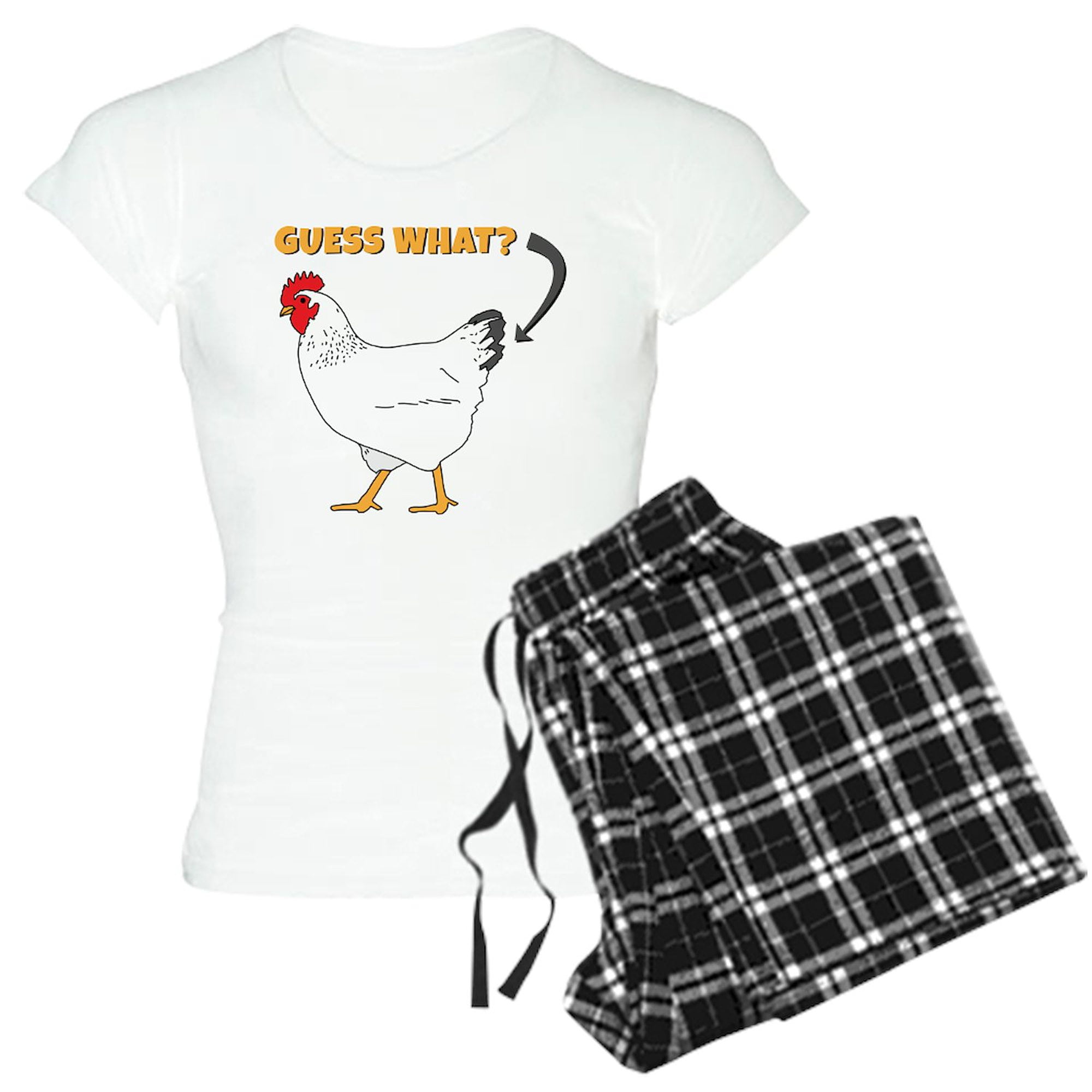 CafePress - Guess What Chicken Butt Pajamas - Women's Light