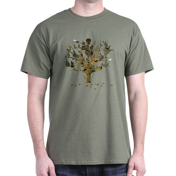 CafePress - Guitar Tree Dark T Shirt - Men's Classic Graphic Cotton T-Shirt