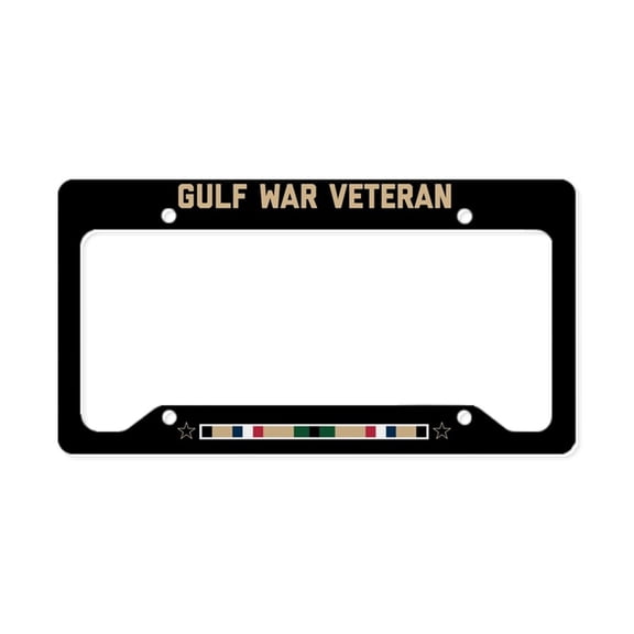 CafePress - Gulf War Veteran License Plate Holder - Aluminum License Plate Frame, License Tag Holder
