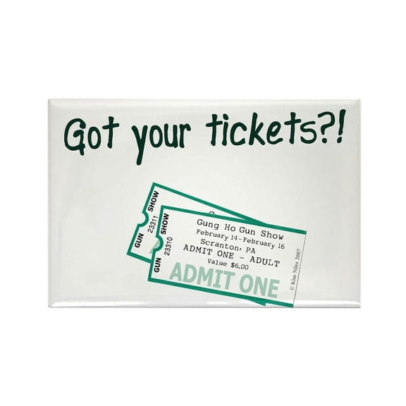 CafePress - Gun Show Tickets - Rectangle Magnet, 2"x3" Refrigerator Magnet